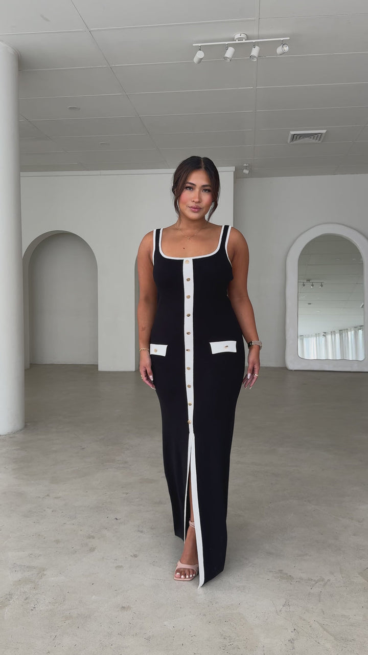 Praia Knit Maxi Dress - Black