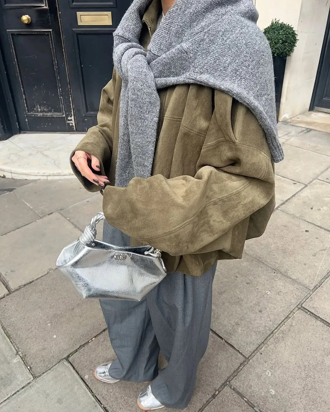 FAUX SUEDE BOMBER JACKET