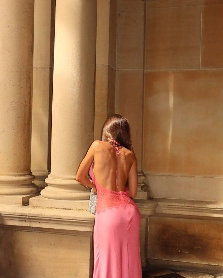 Dinah Lace And Satin Maxi Dress