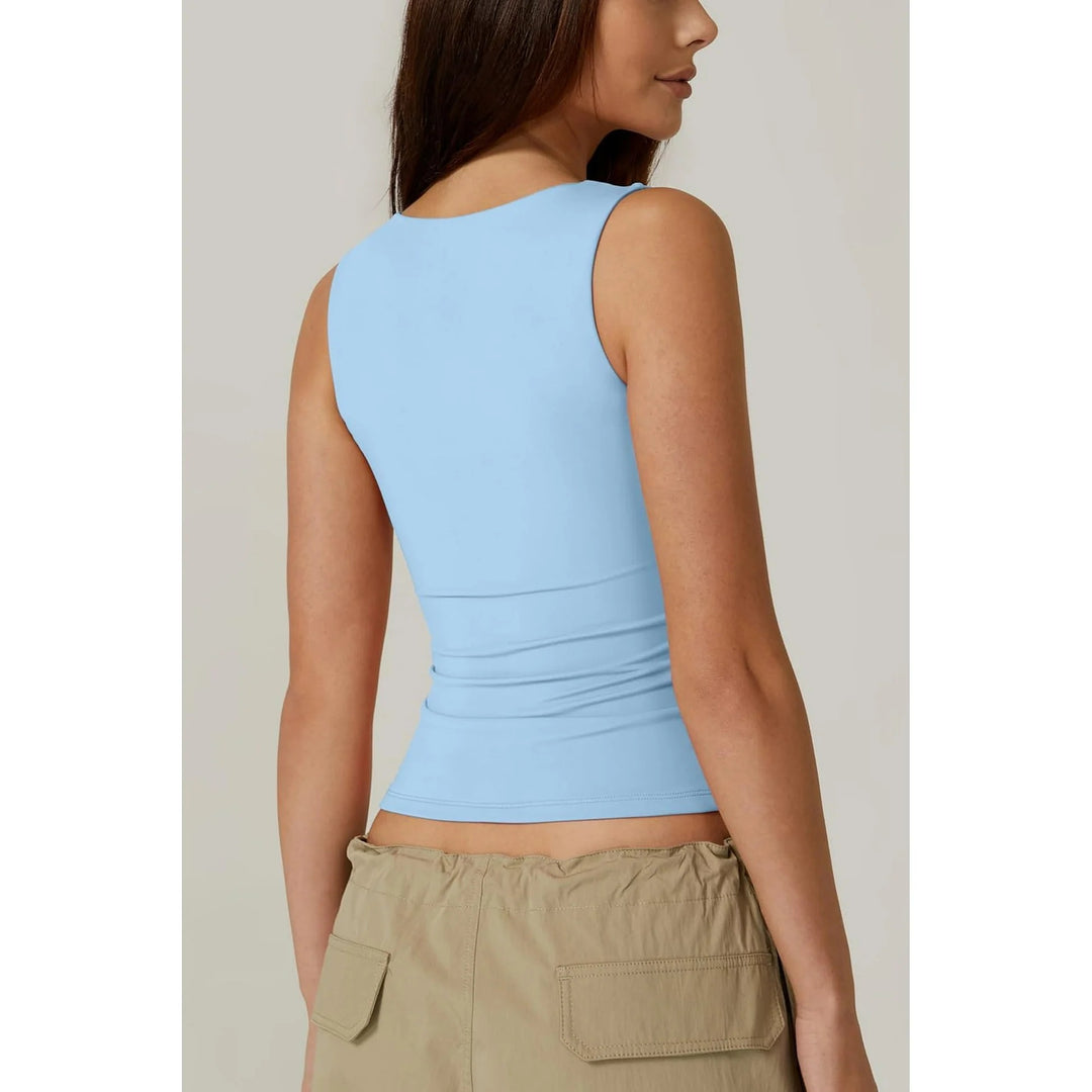 Camila Elegant Sleeveless Square Neck Tank Top