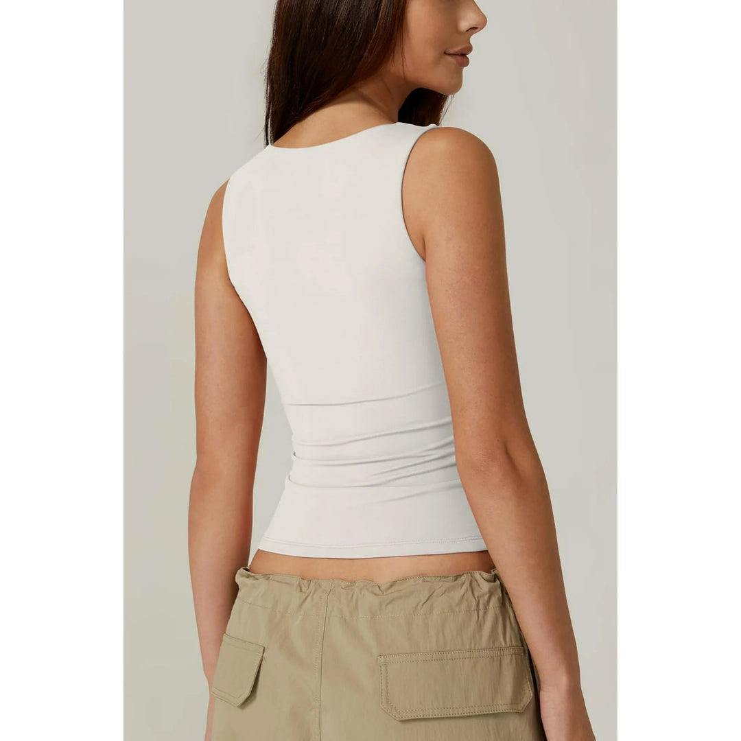 Camila Elegant Sleeveless Square Neck Tank Top