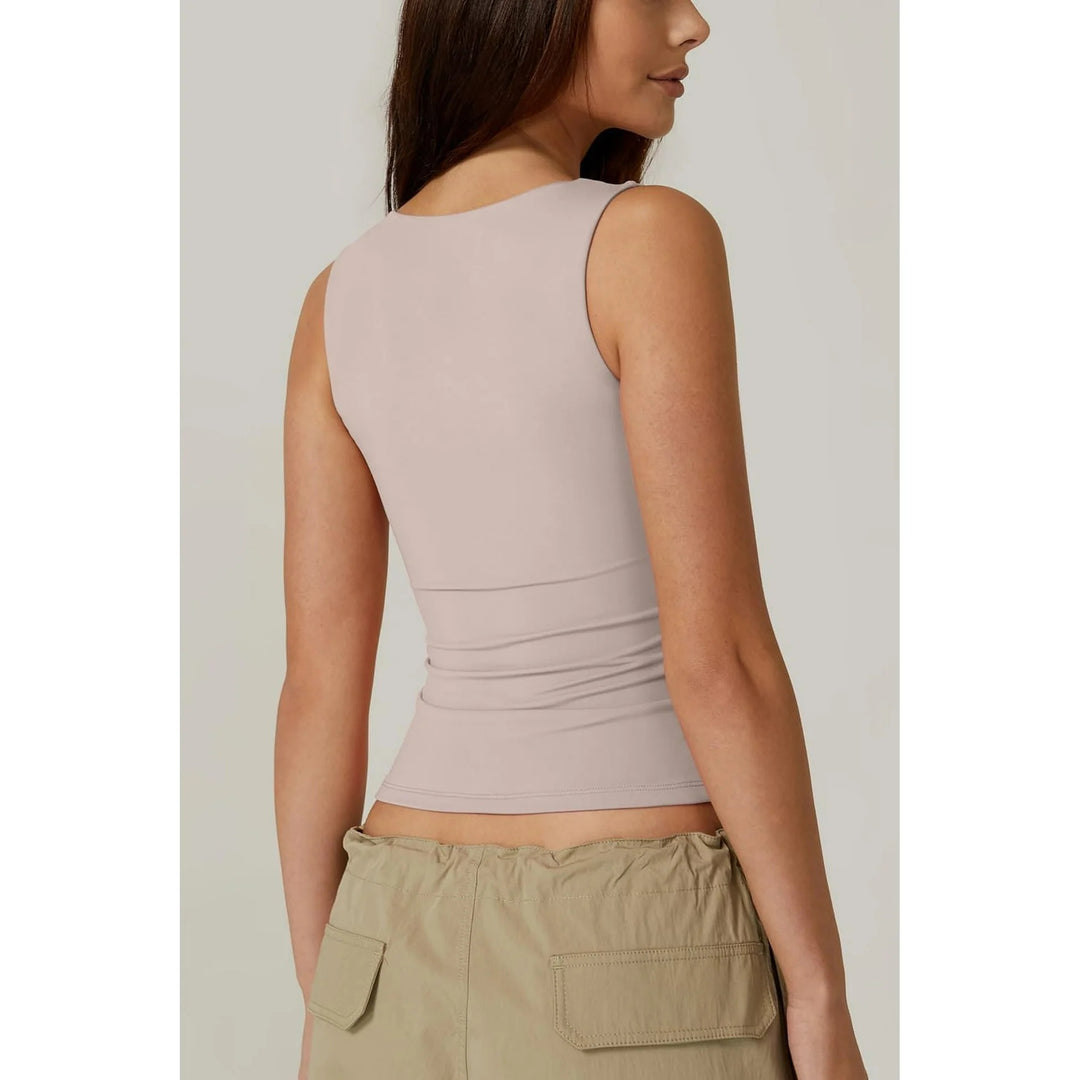 Camila Elegant Sleeveless Square Neck Tank Top