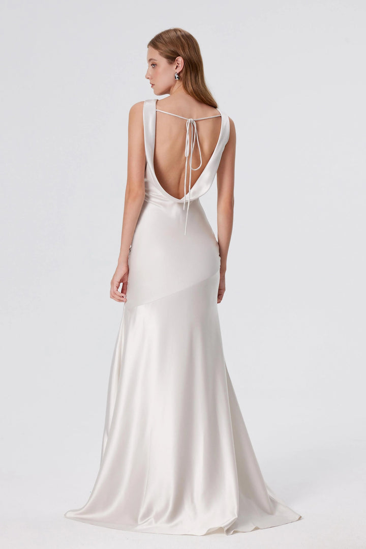 Tita Draped Maxi Gown - Pearl