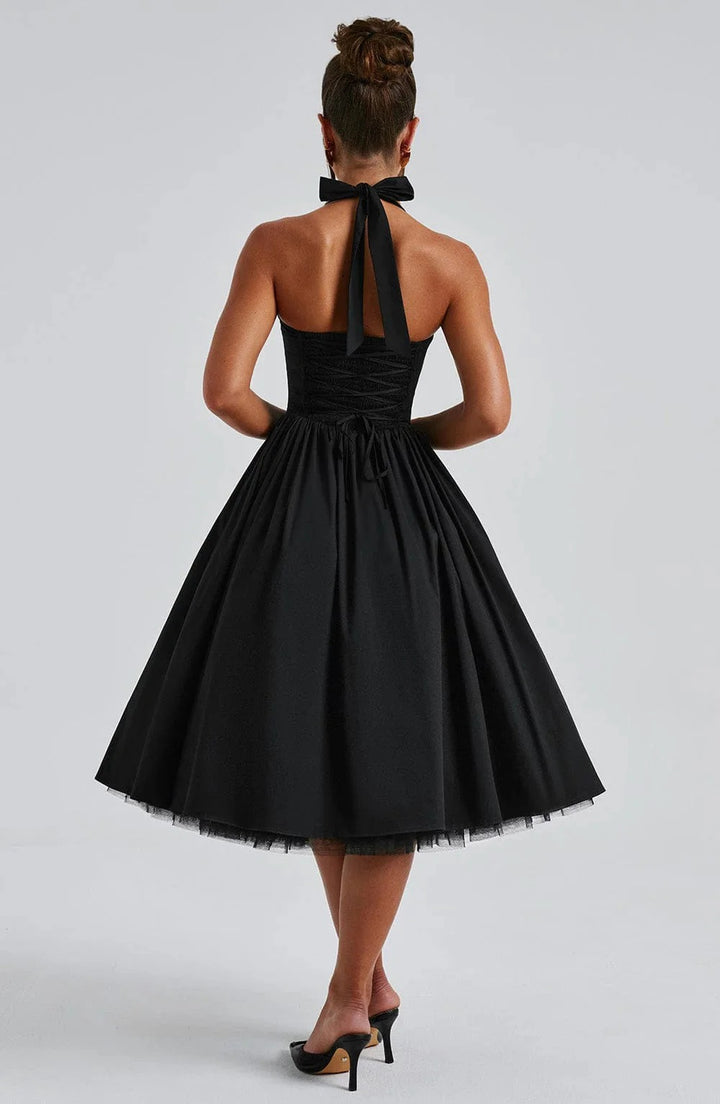Monet Lace-up Corset Midi Dress