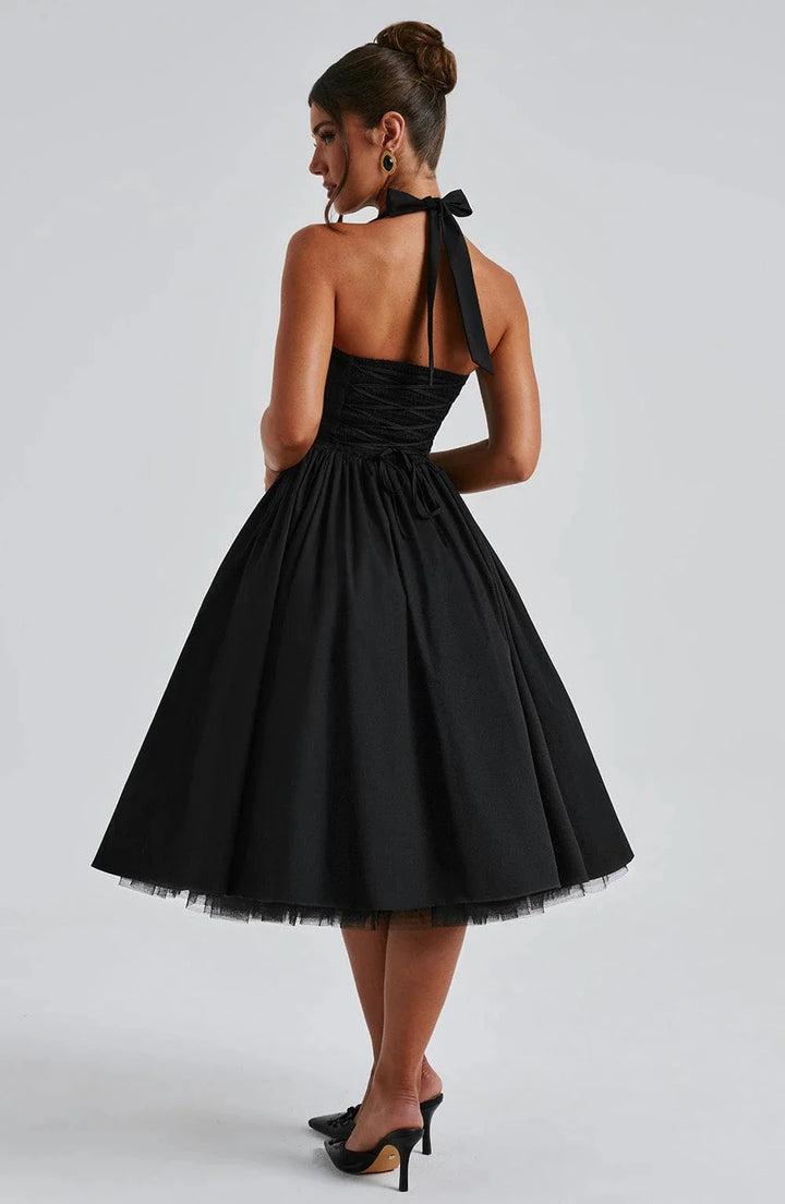 Monet Lace-up Corset Midi Dress