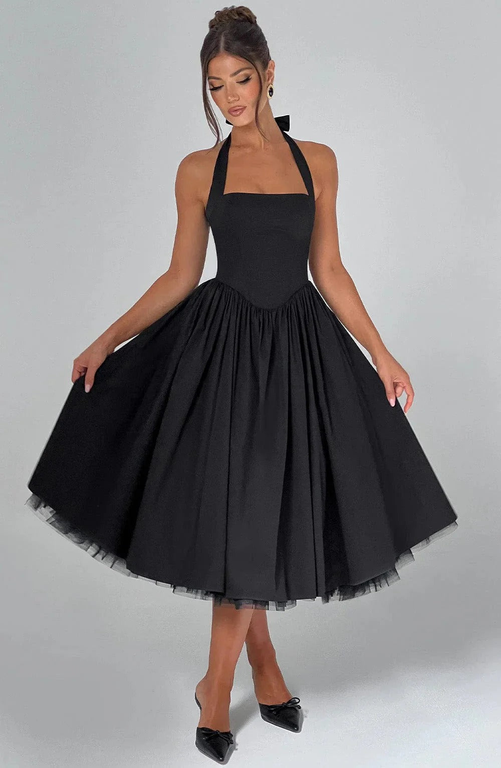Monet Lace-up Corset Midi Dress
