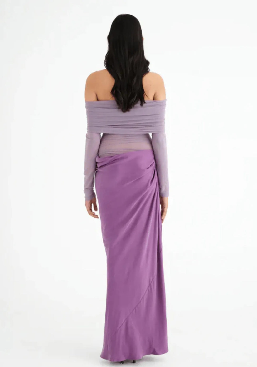 Sexy one-shoulder mesh dress
