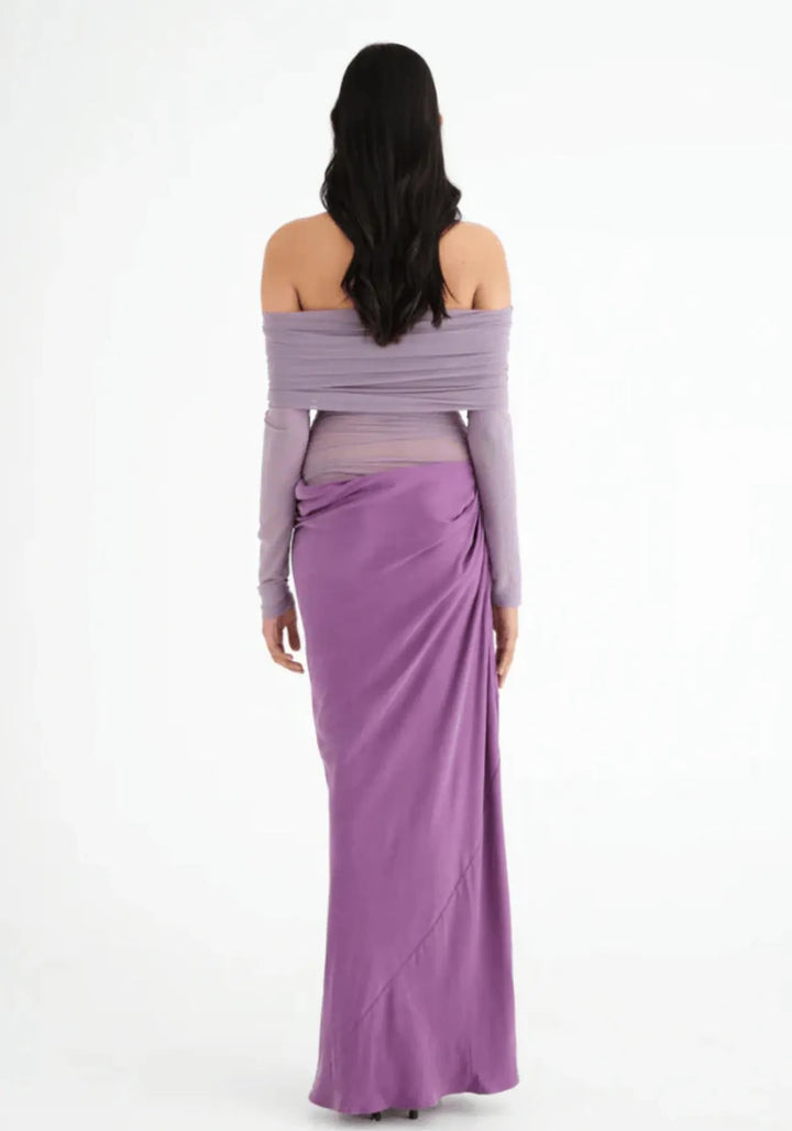 Sexy one-shoulder mesh dress