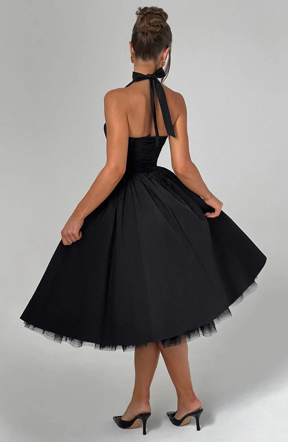 Monet Lace-up Corset Midi Dress