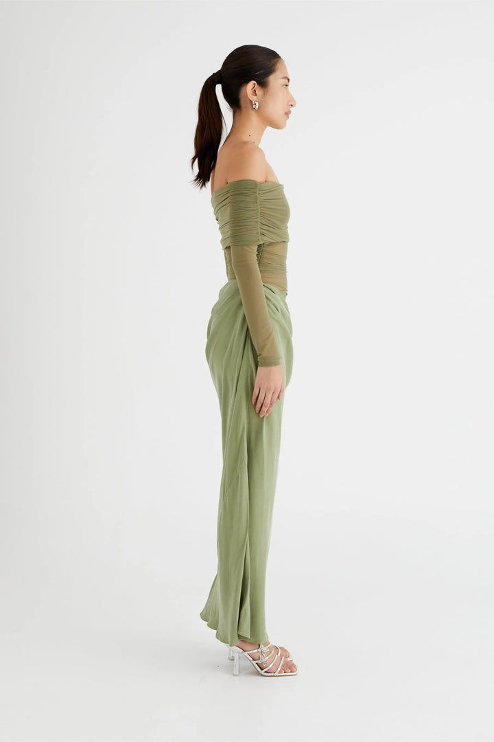 Sexy one-shoulder mesh dress