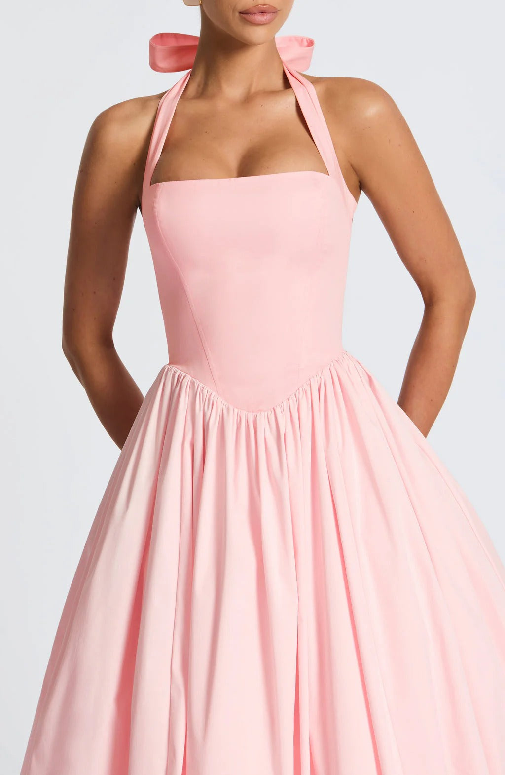 Monet Lace-up Corset Midi Dress