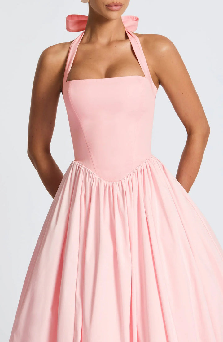 Monet Lace-up Corset Midi Dress