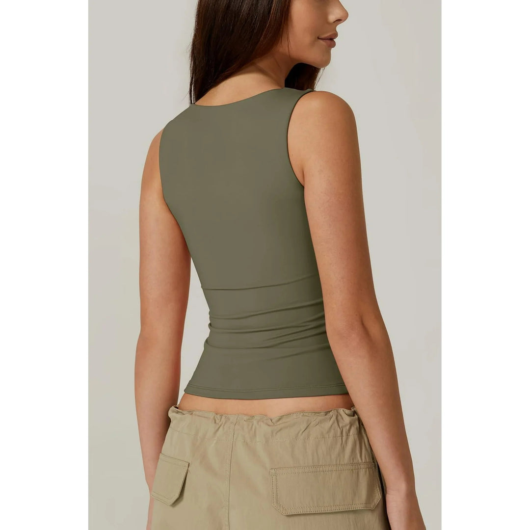Camila Elegant Sleeveless Square Neck Tank Top