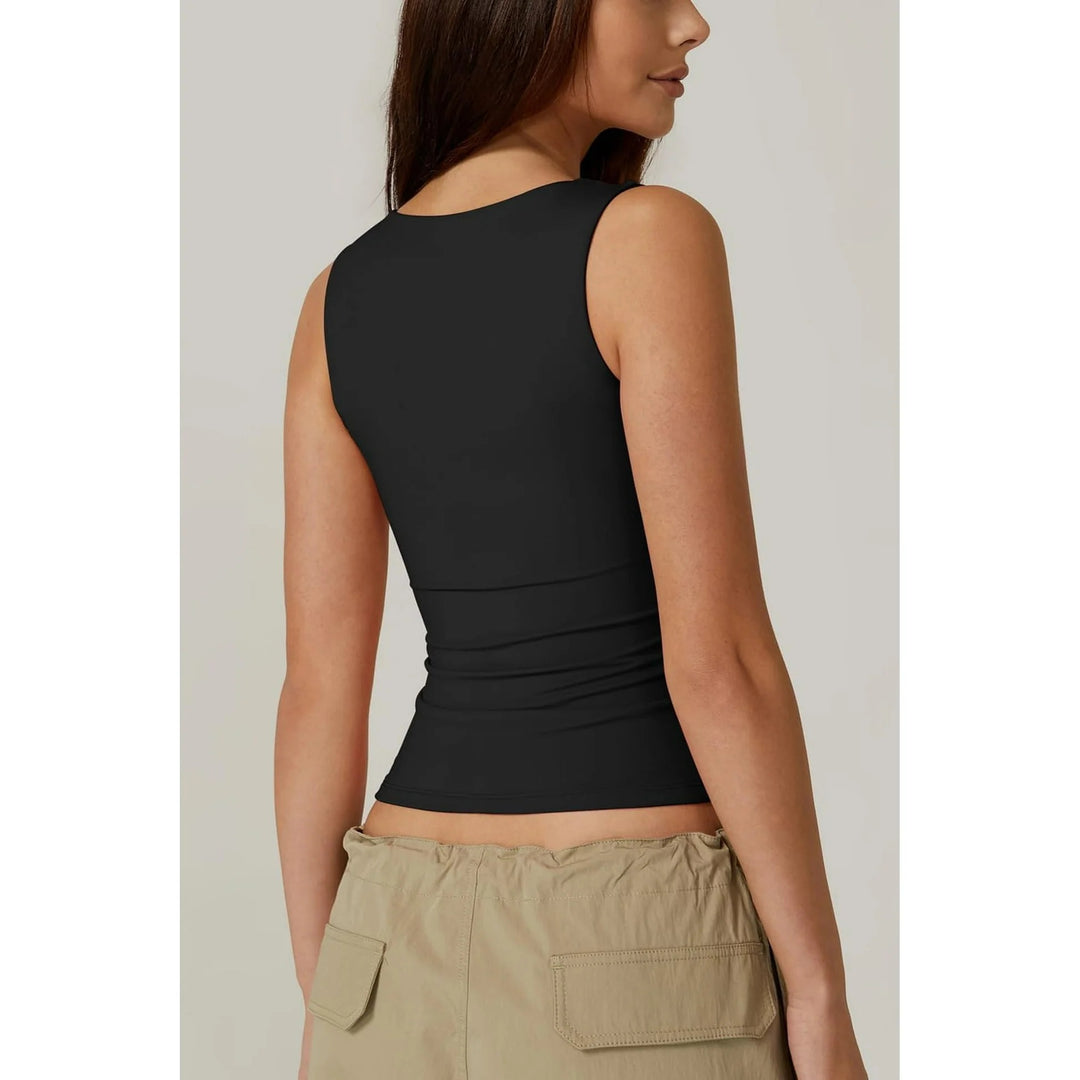 Camila Elegant Sleeveless Square Neck Tank Top