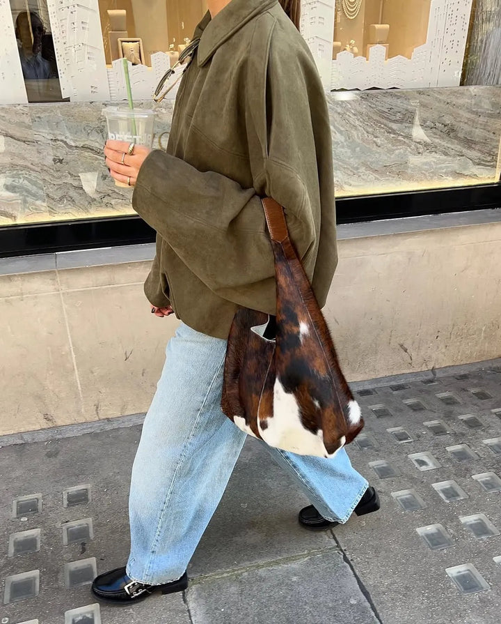 FAUX SUEDE BOMBER JACKET