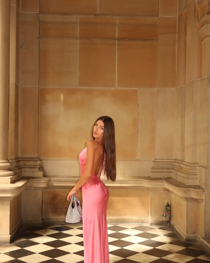 Dinah Lace And Satin Maxi Dress