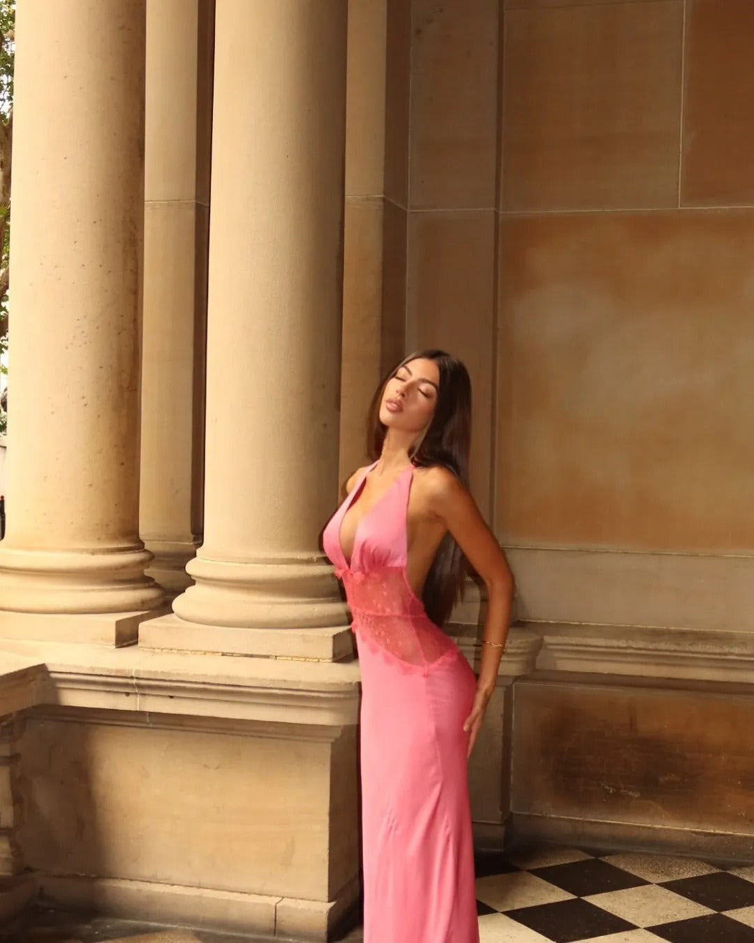 Dinah Lace And Satin Maxi Dress