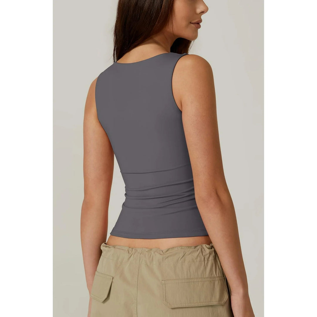 Camila Elegant Sleeveless Square Neck Tank Top