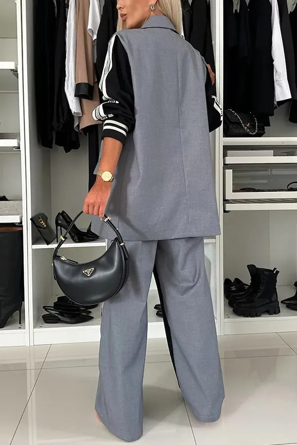 Double-breasted two-piece suit