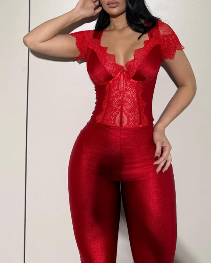 Lace Backless Jumpsuit