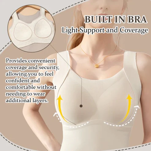 Women's Thermal Tank Tops with Built-in Bra