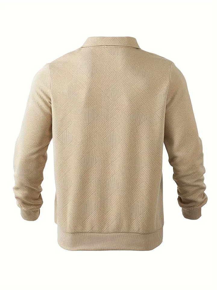 The Camden™ | Vintage Zip-Up Pullover with Geometric Design