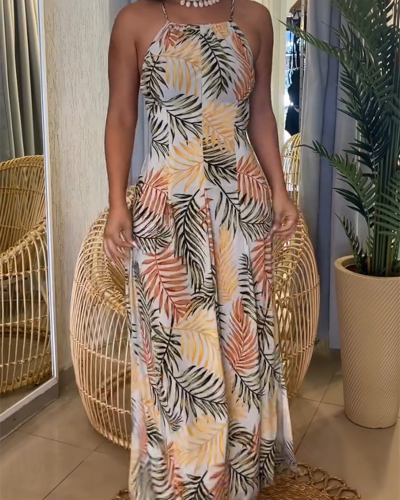 Printed Backless Dress