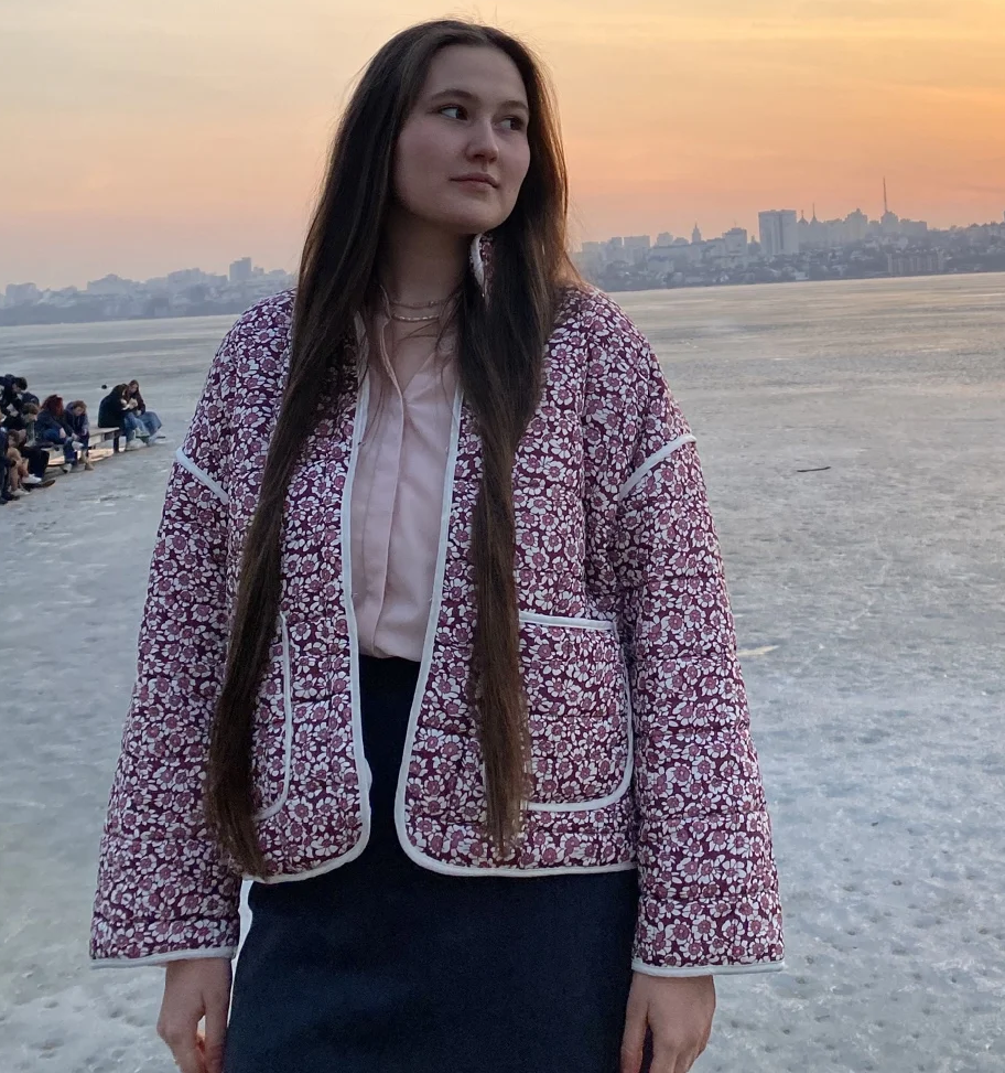 Eira Floral Quilted Cropped Jacket
