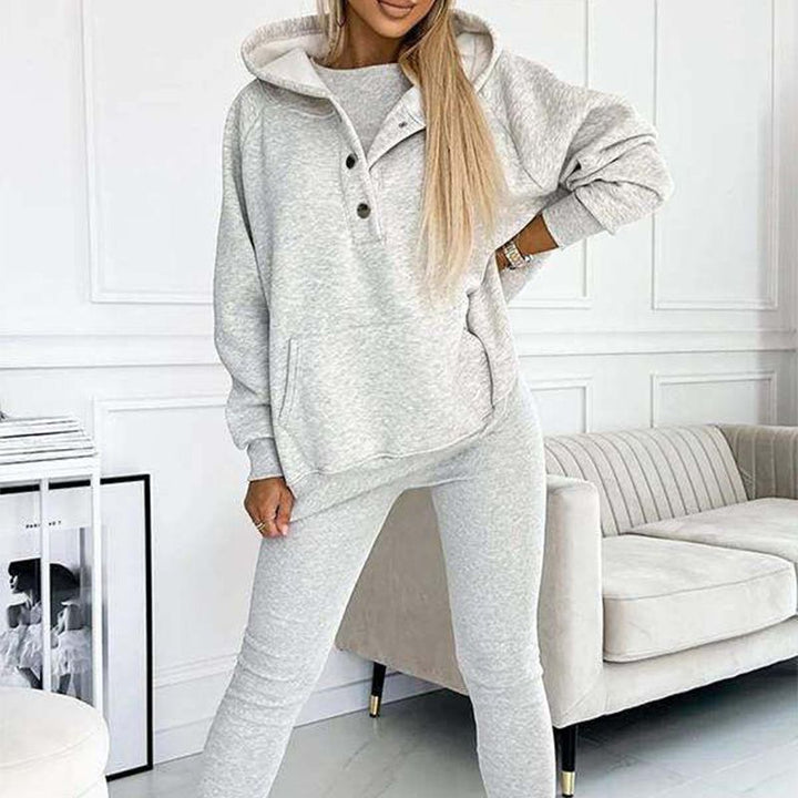 3-piece set for women, hooded sweater, slim vest, and pants, for everyday sport, 2025