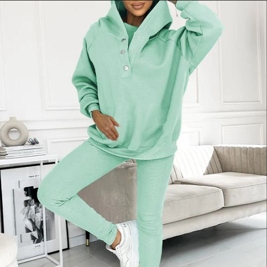 3-piece set for women, hooded sweater, slim vest, and pants, for everyday sport, 2025