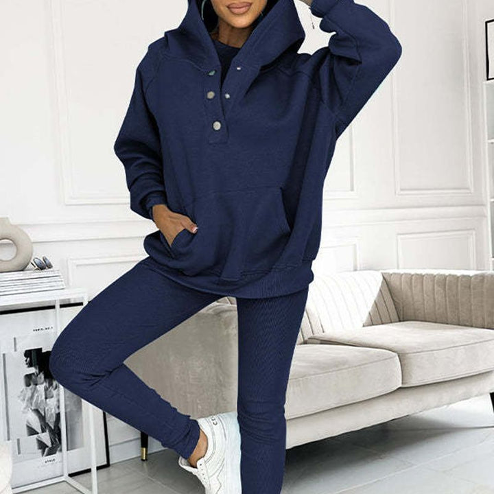 3-piece set for women, hooded sweater, slim vest, and pants, for everyday sport, 2025