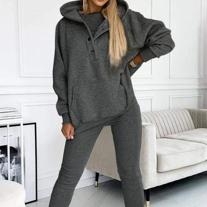 3-piece set for women, hooded sweater, slim vest, and pants, for everyday sport, 2025