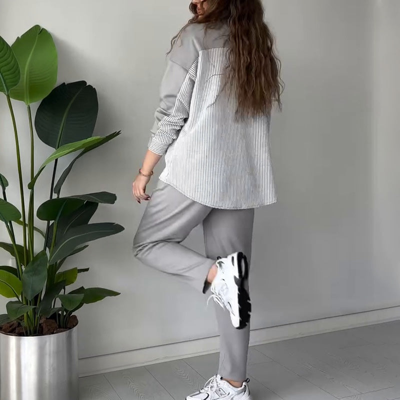 Women's 2-Piece Color Block Lounge Set