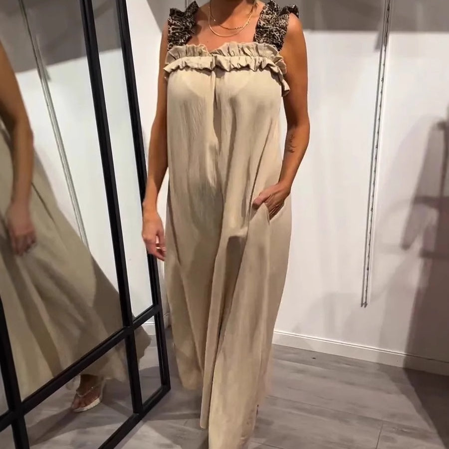 Casual sleeveless dress with pockets for women
