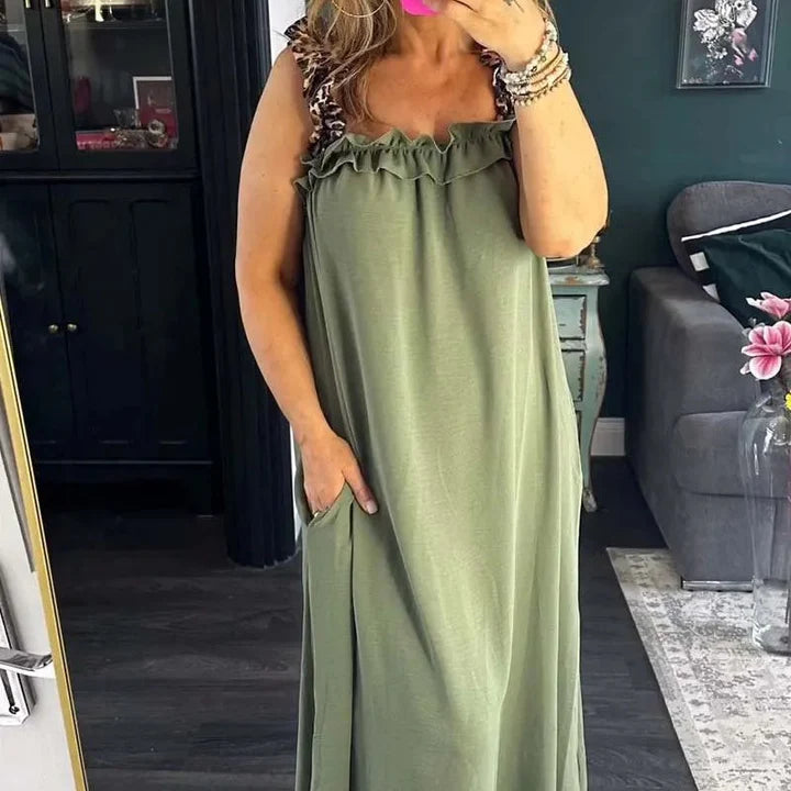 Casual sleeveless dress with pockets for women