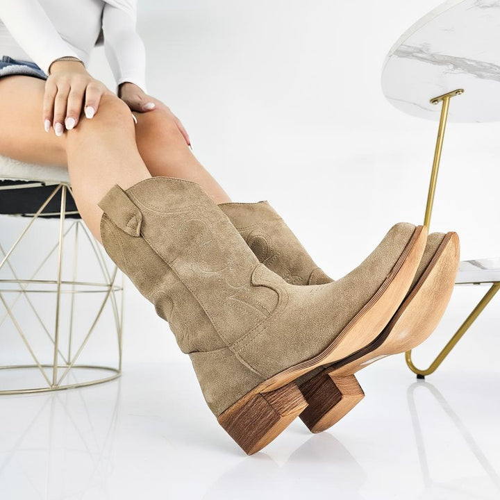 Rustic Charm: The Agnes Texan Heeled Boot
